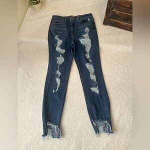 Levis 721 High Rise distressed skinny jeans